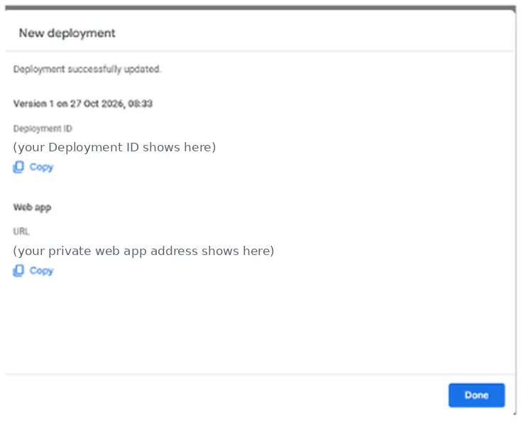 Step 11: Copy your web app address
